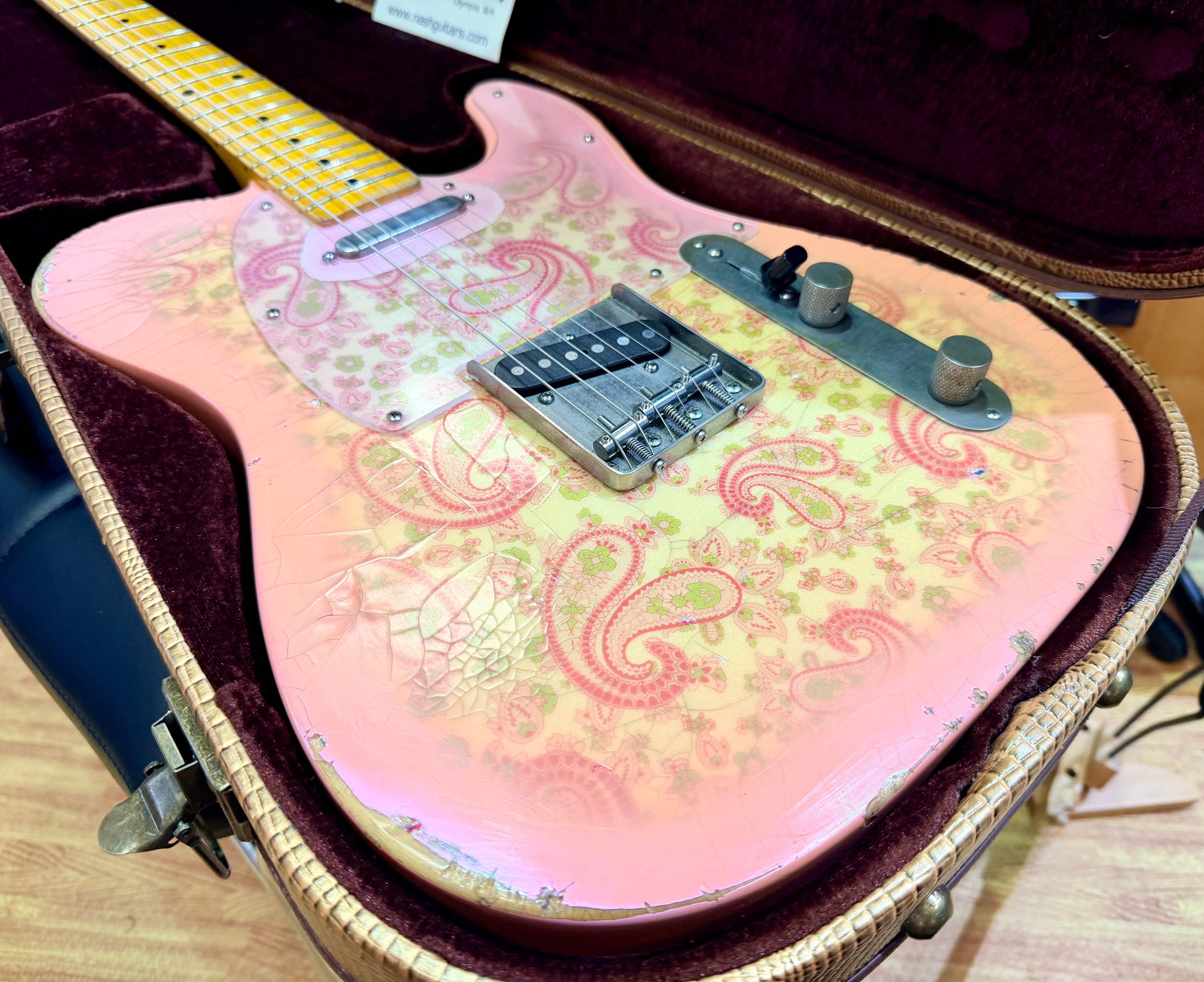 ✨2018✨ Nash Guitars T-68 Pink Paisley Telecaster Relic~ Lollar Pickups + Case!