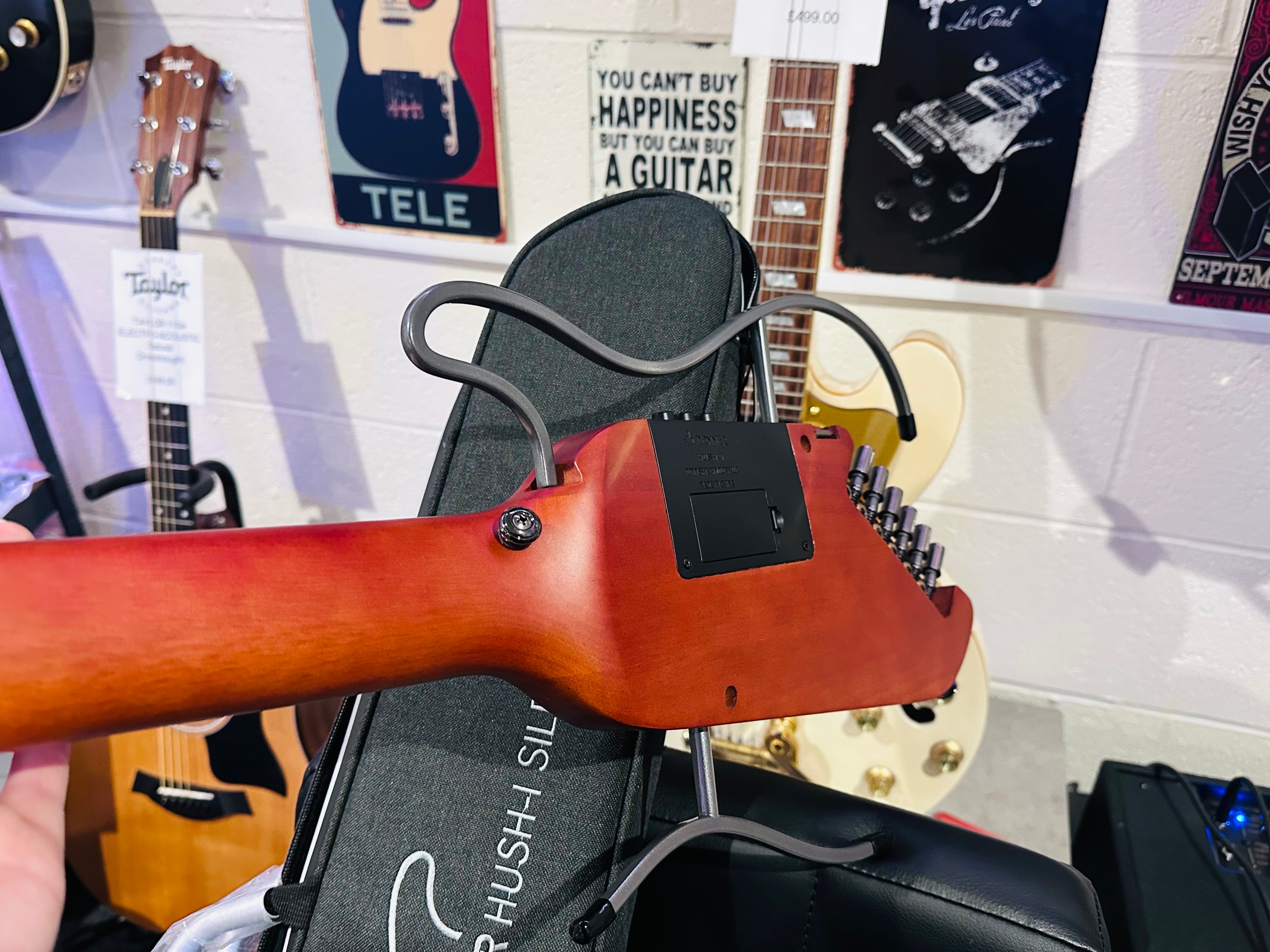 🌟NEW🌟 Donner HUSH-I Electro Acoustic Silent Travel Headless Guitar~ Mahogany!