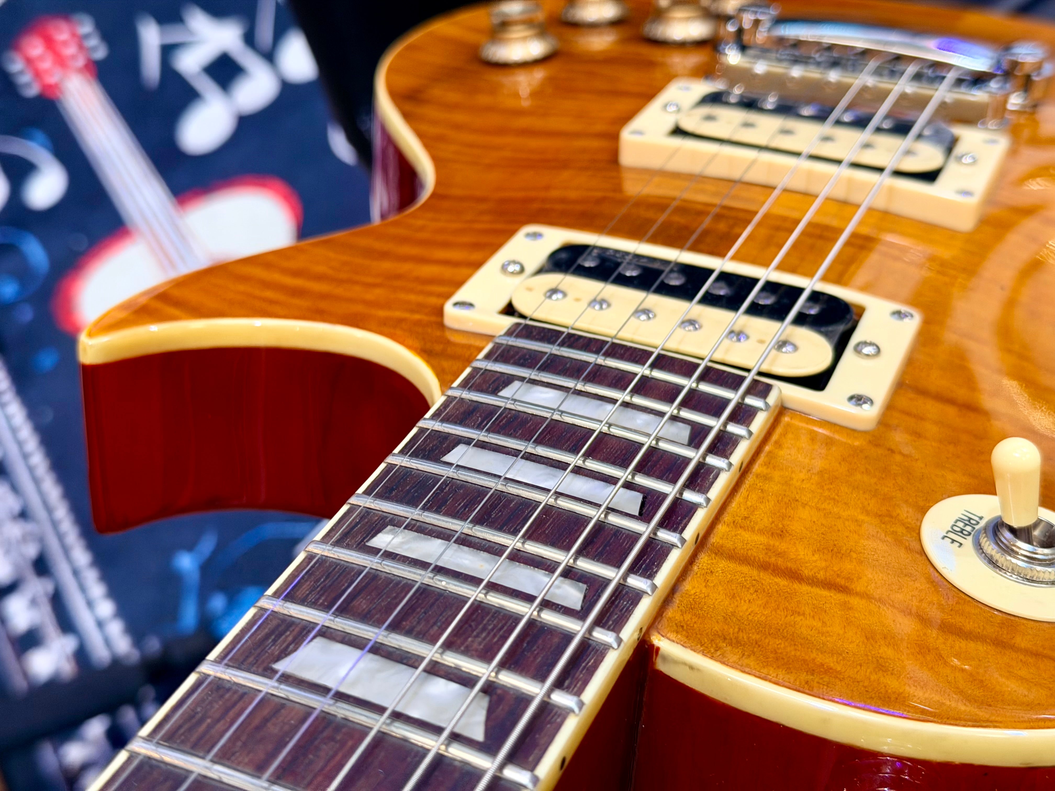 🔥B-STOCK🔥 NEW Vintage V100AFD Flamed Amber Paradise Electric Guitar~ Les Paul!