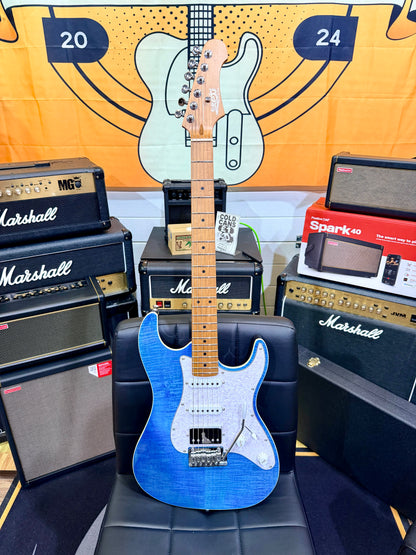 ⚡️NEW⚡️ JET JS-450 Flamed Ocean Blue Electric Guitar~ HSS Flame Top Strat~ 2026!