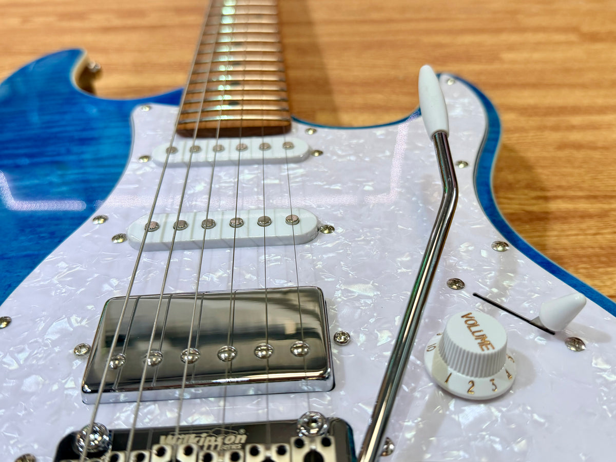 ⚡️NEW⚡️ JET JS-450 Flamed Ocean Blue Electric Guitar~ HSS Flame Top Strat~ 2026!