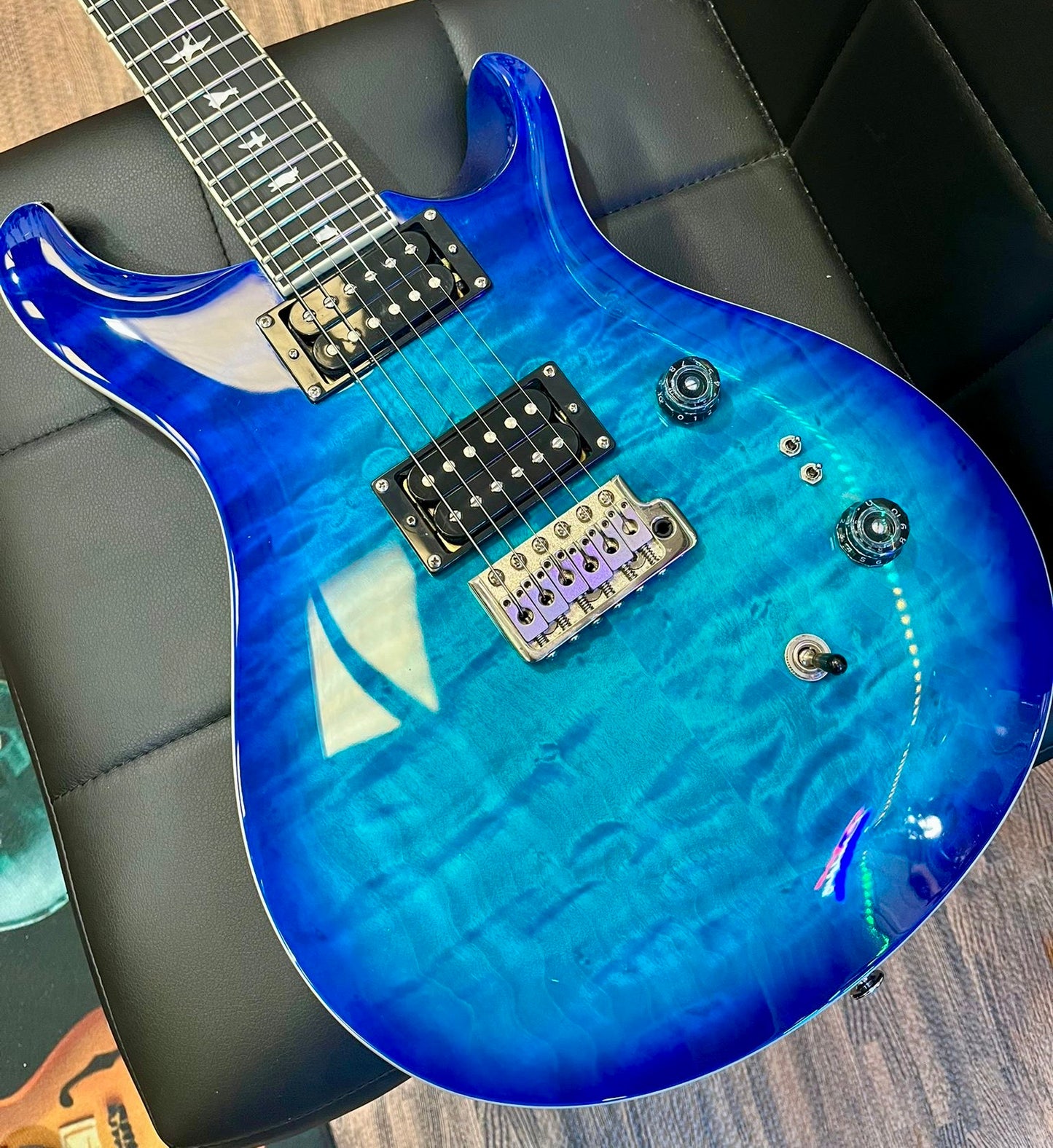 🌟MINT 2024🌟 PRS SE Custom 24-08 Quilt Maple Top Lake Blue~ Coil Split~ Gig Bag!