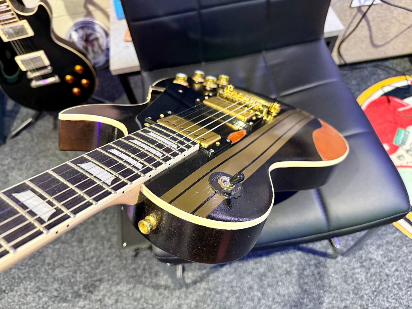 🔥CUSTOM BUILD🔥 James Hetfield Iron Cross Guitar~ Genuine EMG Het set~ESP Style