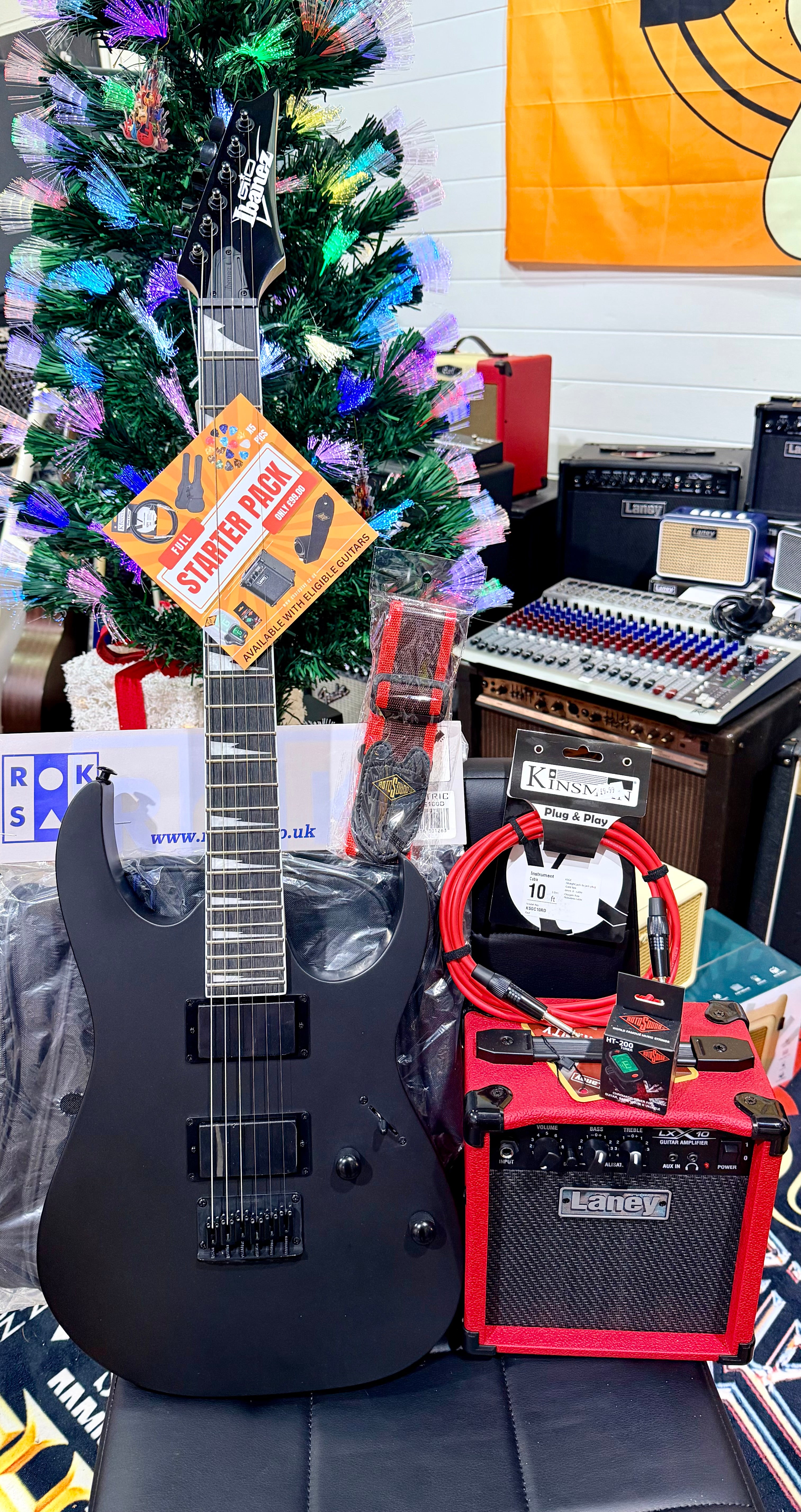 🎁 ELECTRIC GUITAR STARTER PACK 🎁 Ibanez Gio GRG121DX~Black Flat~ Laney Amp, Bag ,Tuner