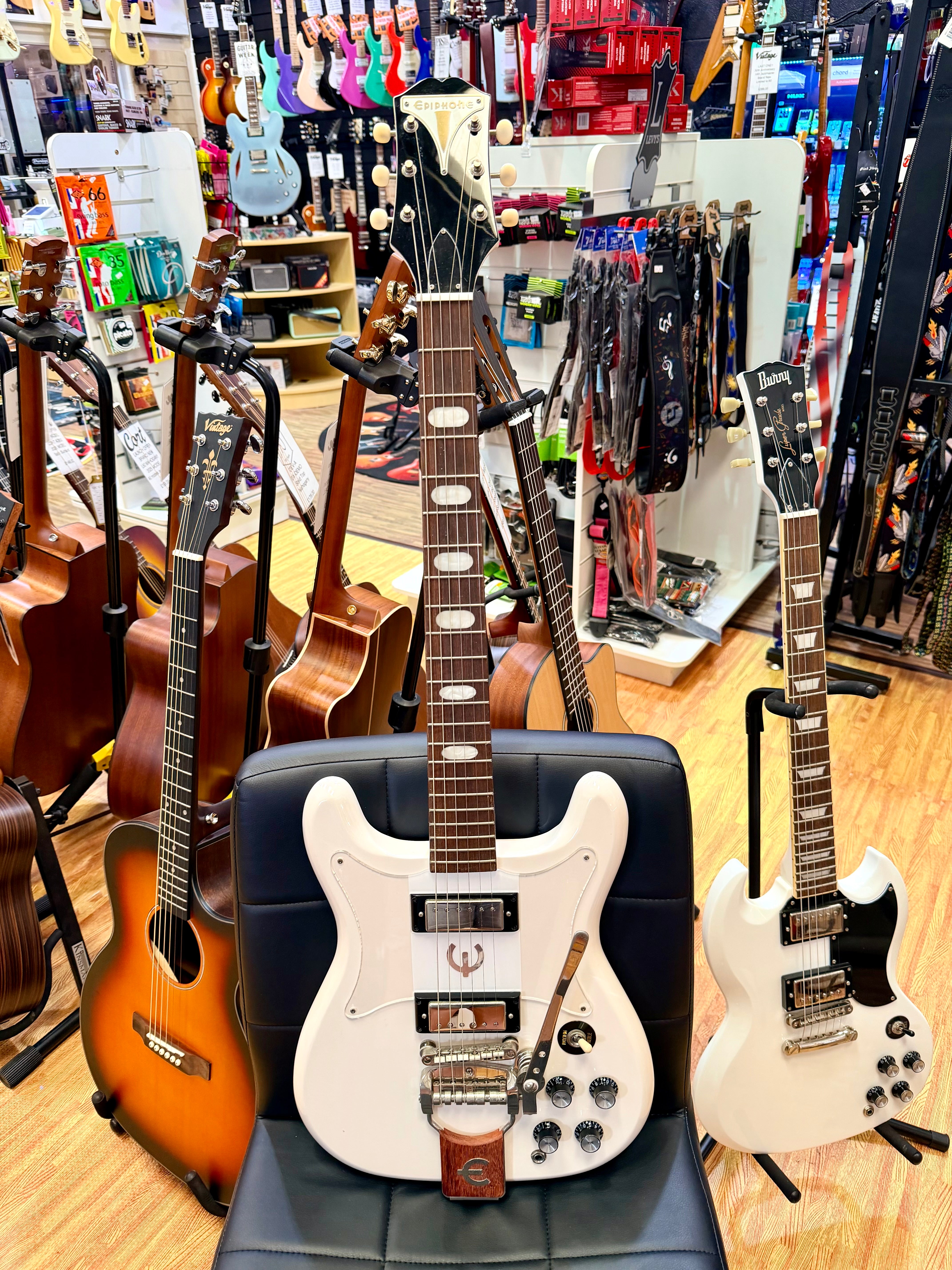 ✨2024✨ Epiphone Crestwood Custom Tremotone Polaris White~ Mini Humbuckers!