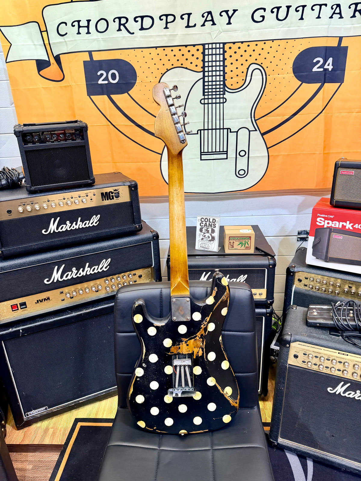 🔥Handmade In UK🔥 Stolen Valour Heavy Relic ST Polka Dot Guitar~ Buddy Guy Style!