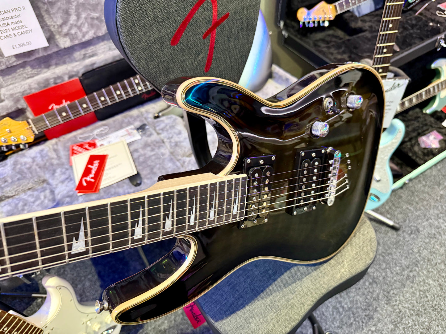 🔥MINT🔥 2023 East Coast GV320 Super Strat Electric Guitar~ Black Ice Burst!