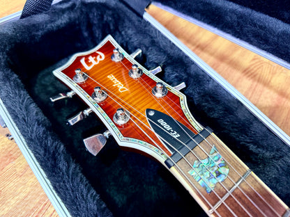 🔥2018🔥 ESP LTD EC-1000 Deluxe Amber Sunburst Electric Guitar + Case~ Abalone!