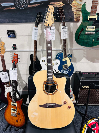 🌟BRAND NEW MODEL🌟 Vintage REVO ELEKTRA ~ Natural Silk Electro-Acoustic Guitar!