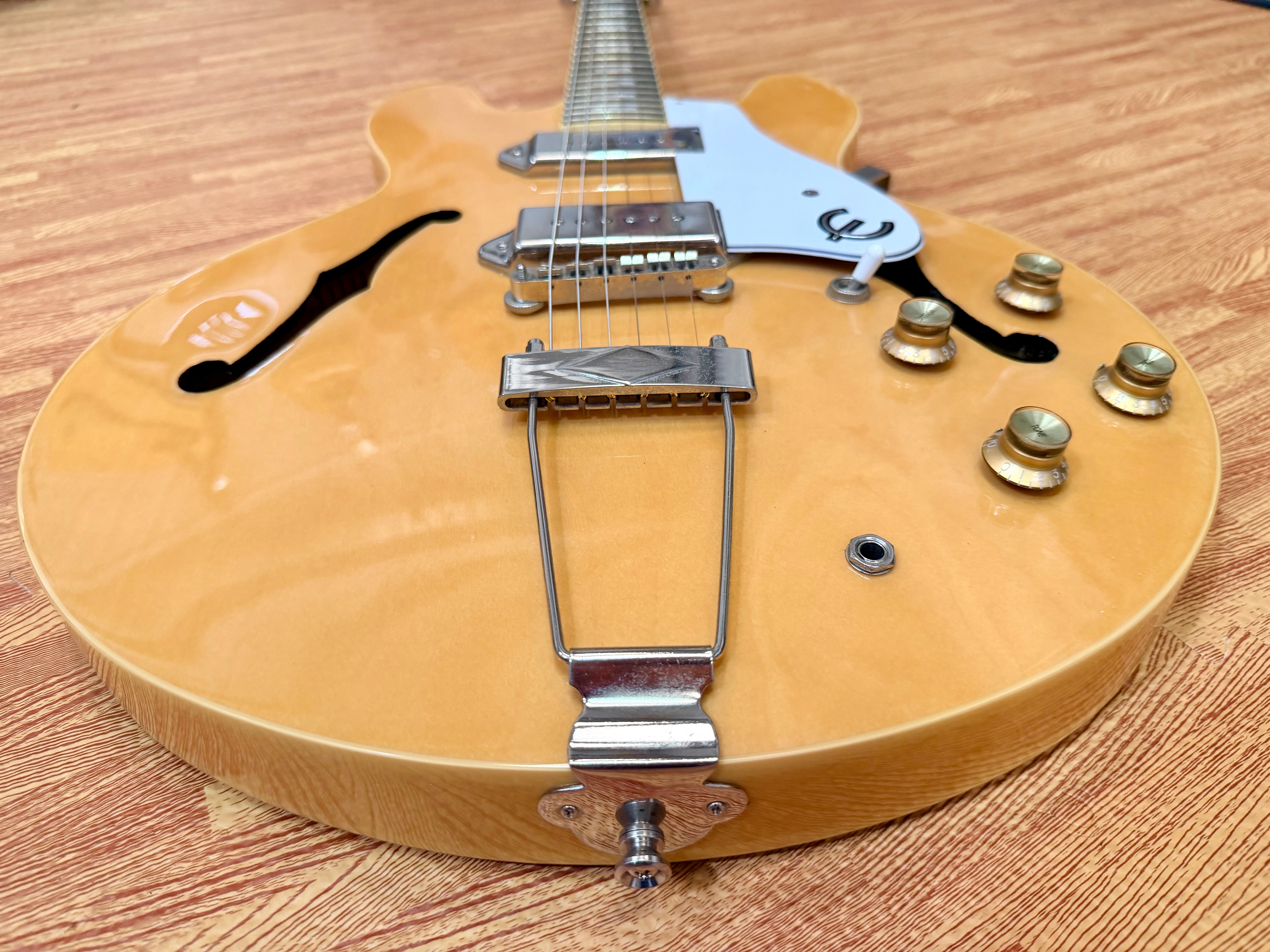 ⚡️2016⚡️ Epiphone Casino Natural Hollowbody P90 Electric Guitar~ Dogear Pickups!