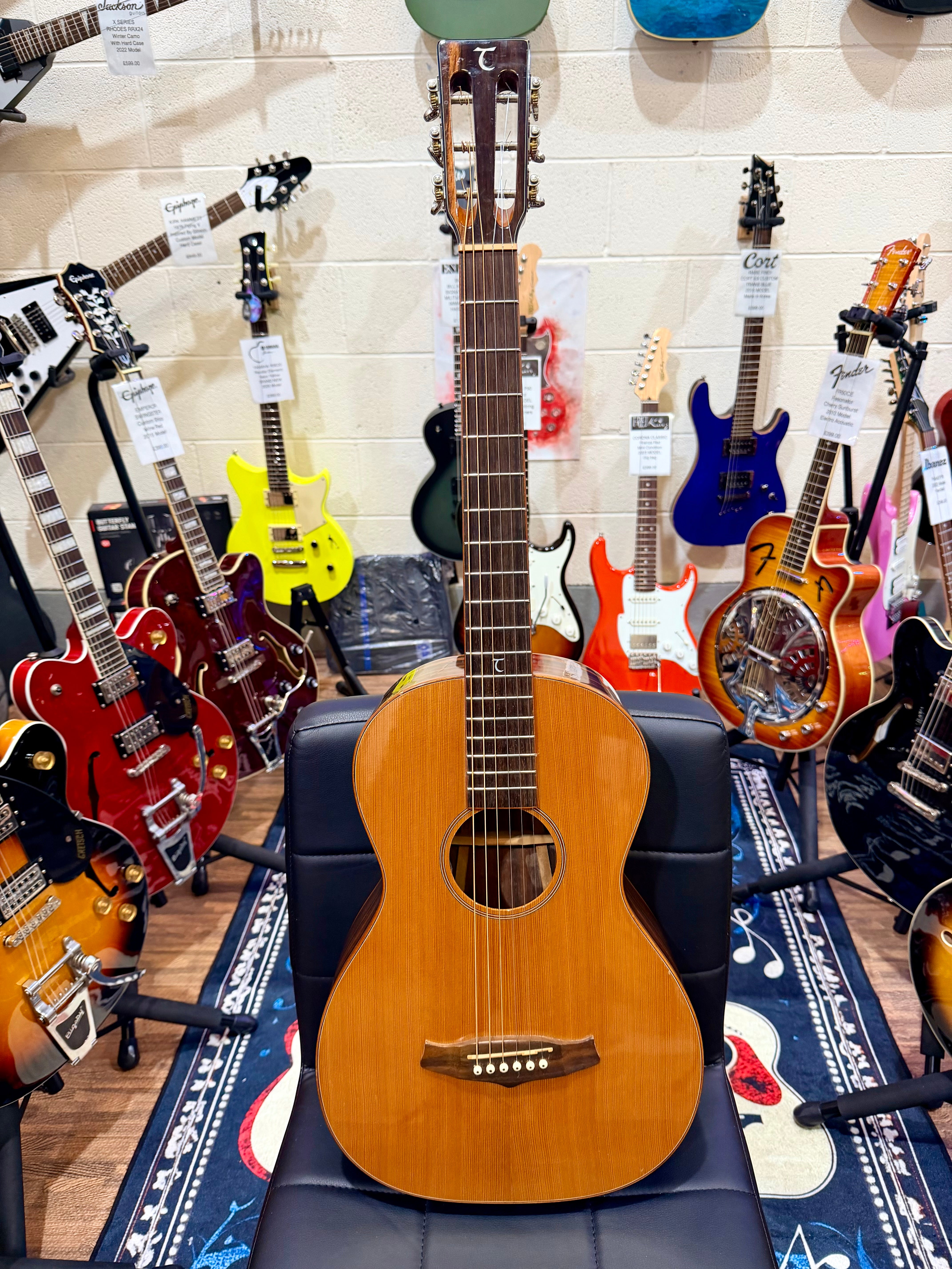 🌟 Tanglewood Exotic Java TWJPE Parlour Electro Acoustic + Hard Case~Stunning 🌟