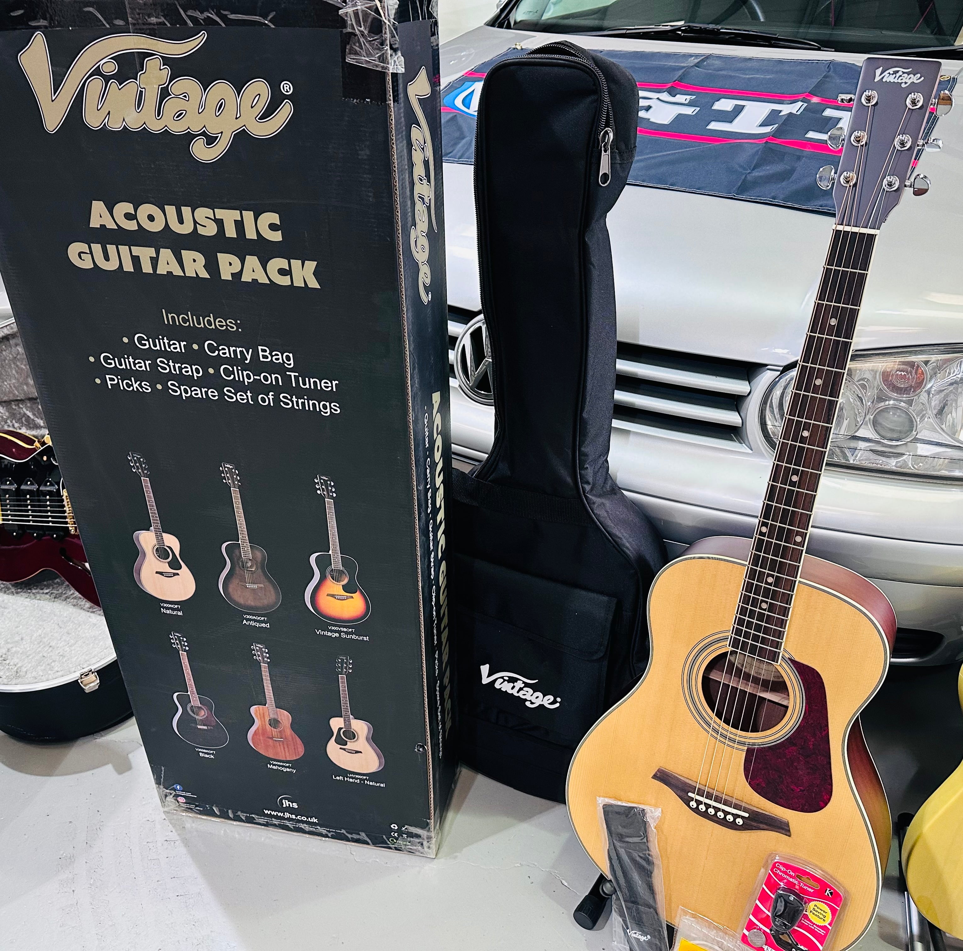 🌟NEW SPECIAL OFFER🌟 Vintage V300 Acoustic Folk Guitar Outfit~Full Starter Pack