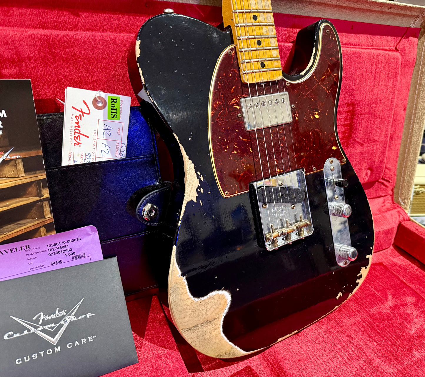 🌟 2021 Fender USA Custom Shop 🌟52' Telecaster Heavy Relic~ Black~ Case & Candy