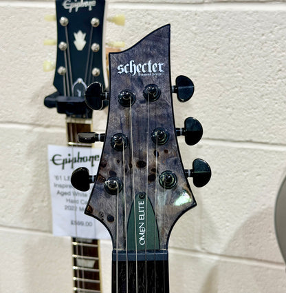 🔥2023🔥 Schecter Omen Elite 6 ~ See-Thru Black Burst~ Poplar Burl Top!