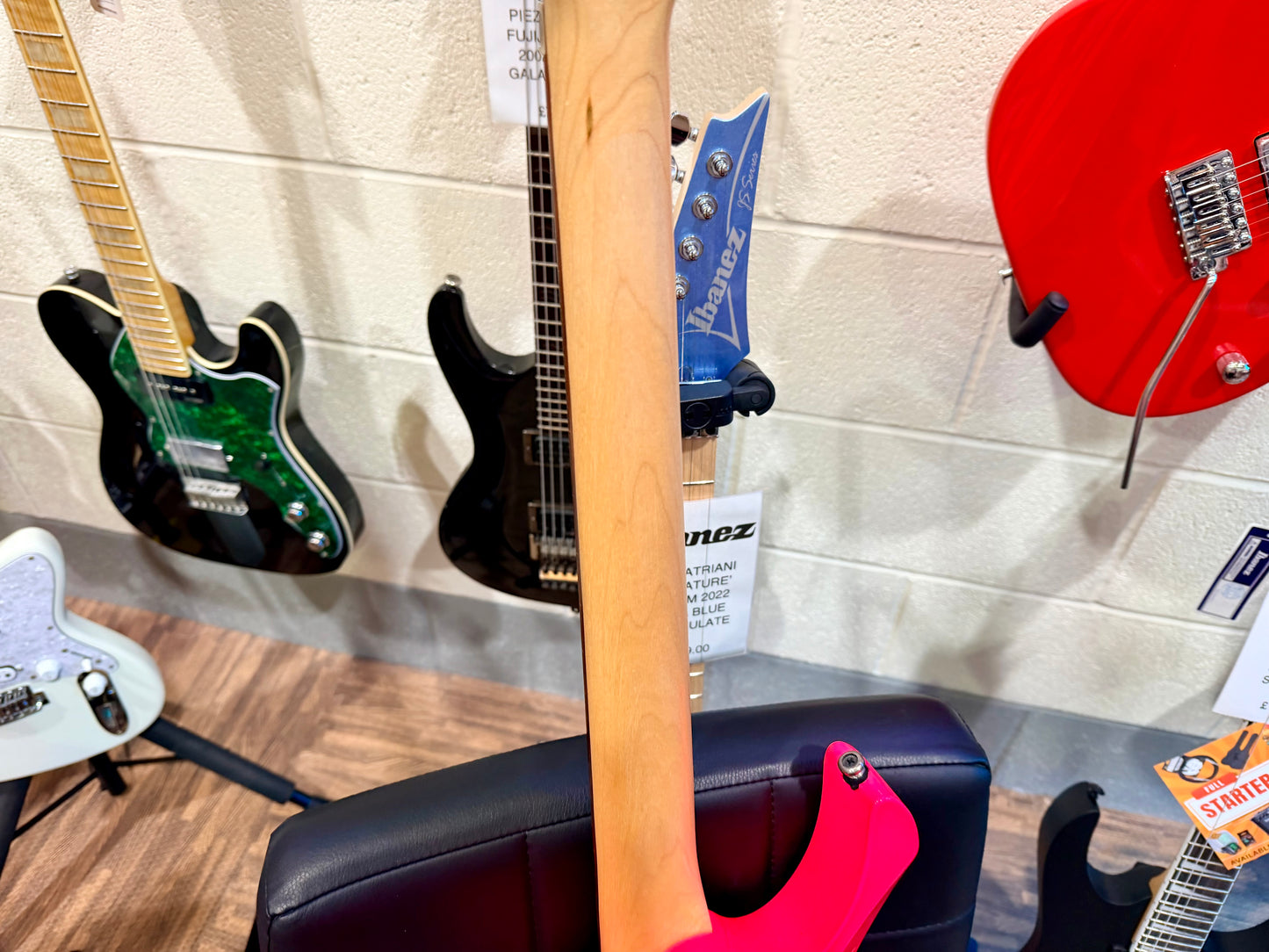 🔥2017🔥 Ibanez Steve Vai Jem Jr~ Neon Pink Junior~ Floyd Rose~ Wizard Neck!