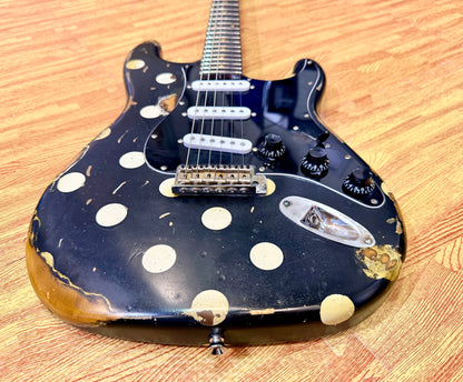 🔥Handmade In UK🔥 Stolen Valour Heavy Relic ST Polka Dot Guitar~ Buddy Guy Style!