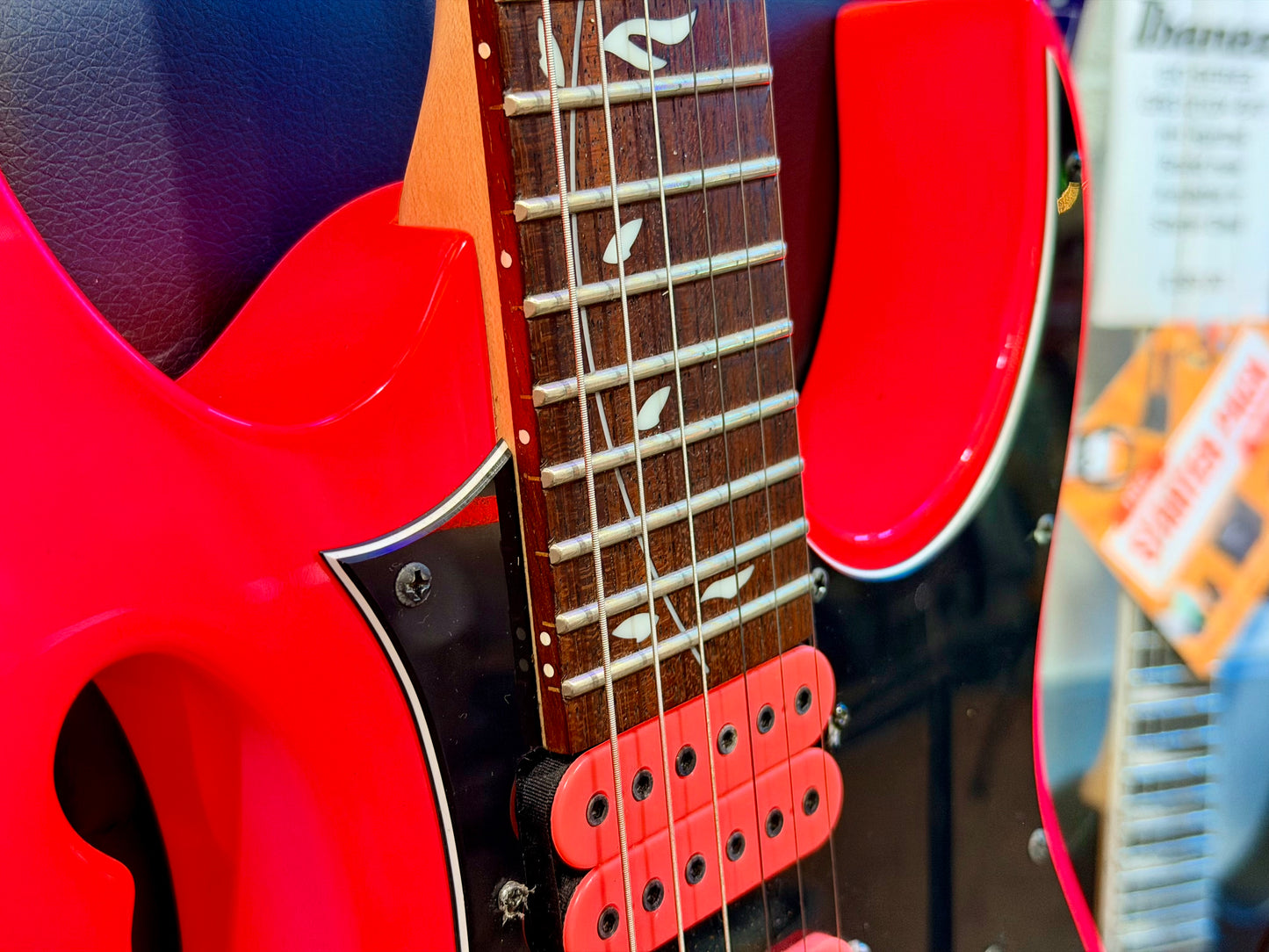 🔥2017🔥 Ibanez Steve Vai Jem Jr~ Neon Pink Junior~ Floyd Rose~ Wizard Neck!