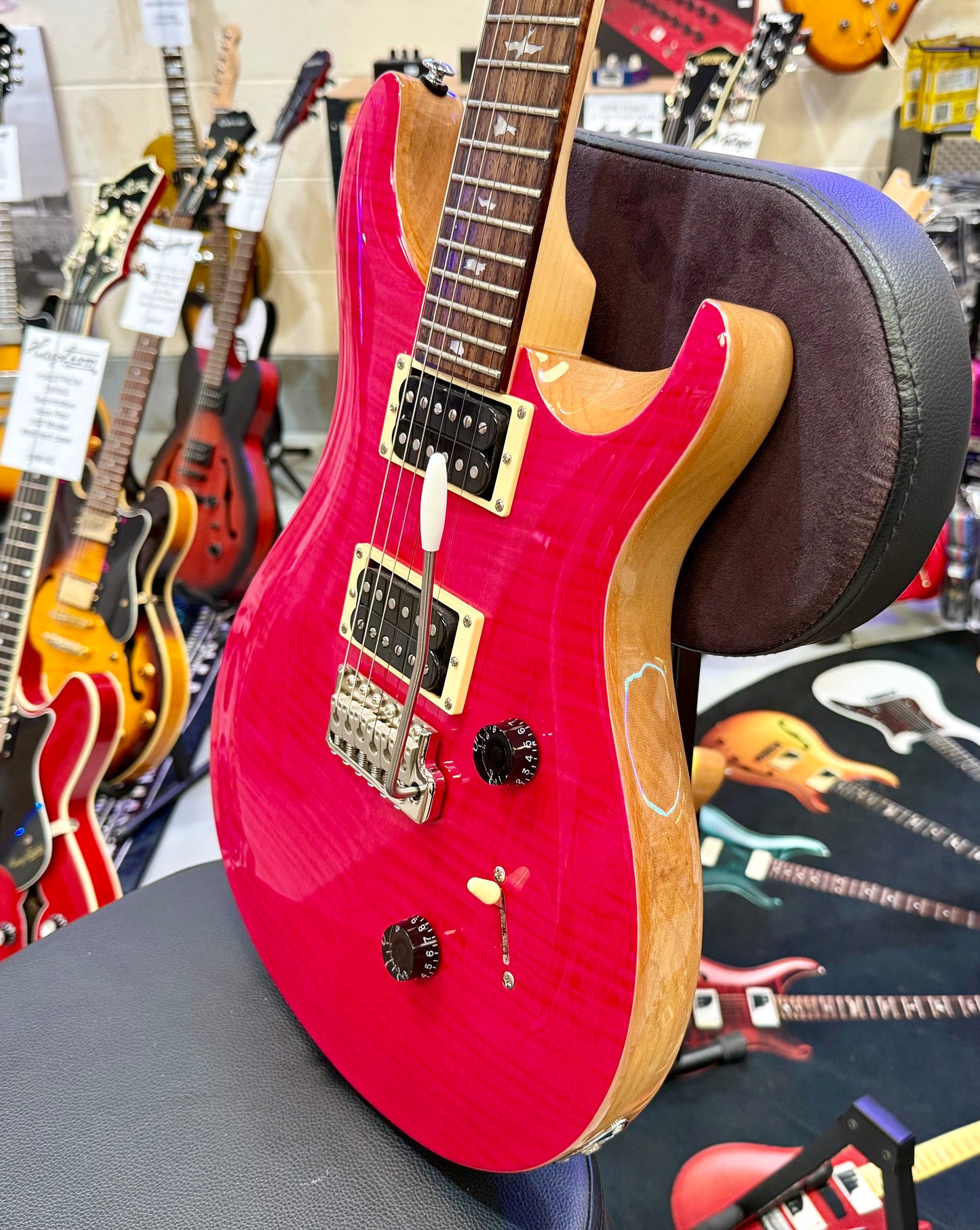 ✨2022 MODEL✨ PRS SE Custom 24~ Bonnie Pink + Gig Bag~ Natural Back~ STUNNING!