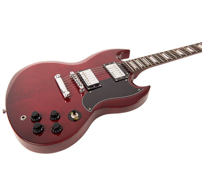 Vintage V69 SG Style Coaster Series Electric Guitar Starter Pack ~ Cherry Red