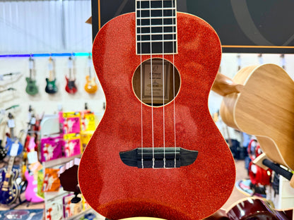🔥NEW 2025🔥 Ortega Concert Ukulele~ Element Series Metallic Red Sparkle~ Gig Bag