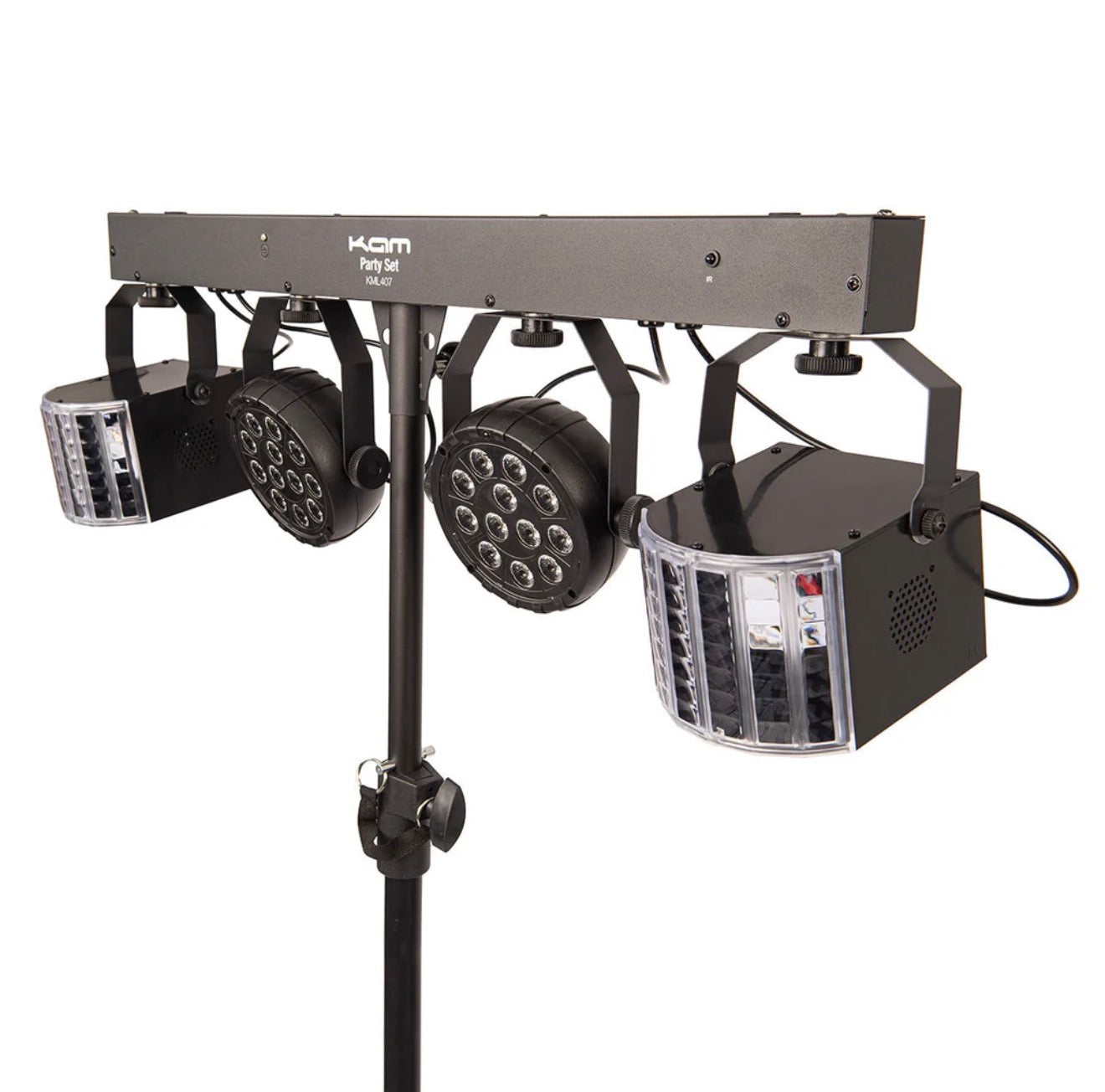 Kam KML407 Party Bar Set with Four lights~ Stand & Carry Bags~ DJ Disco Party
