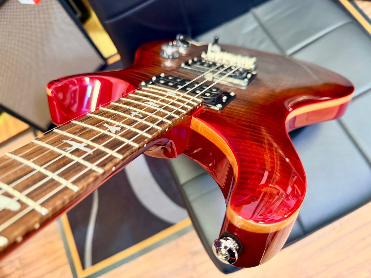 🌟2024🌟 PRS SE Custom 24-08 Charcoal Red Burst~ Locking Tuners & Gig Bag!