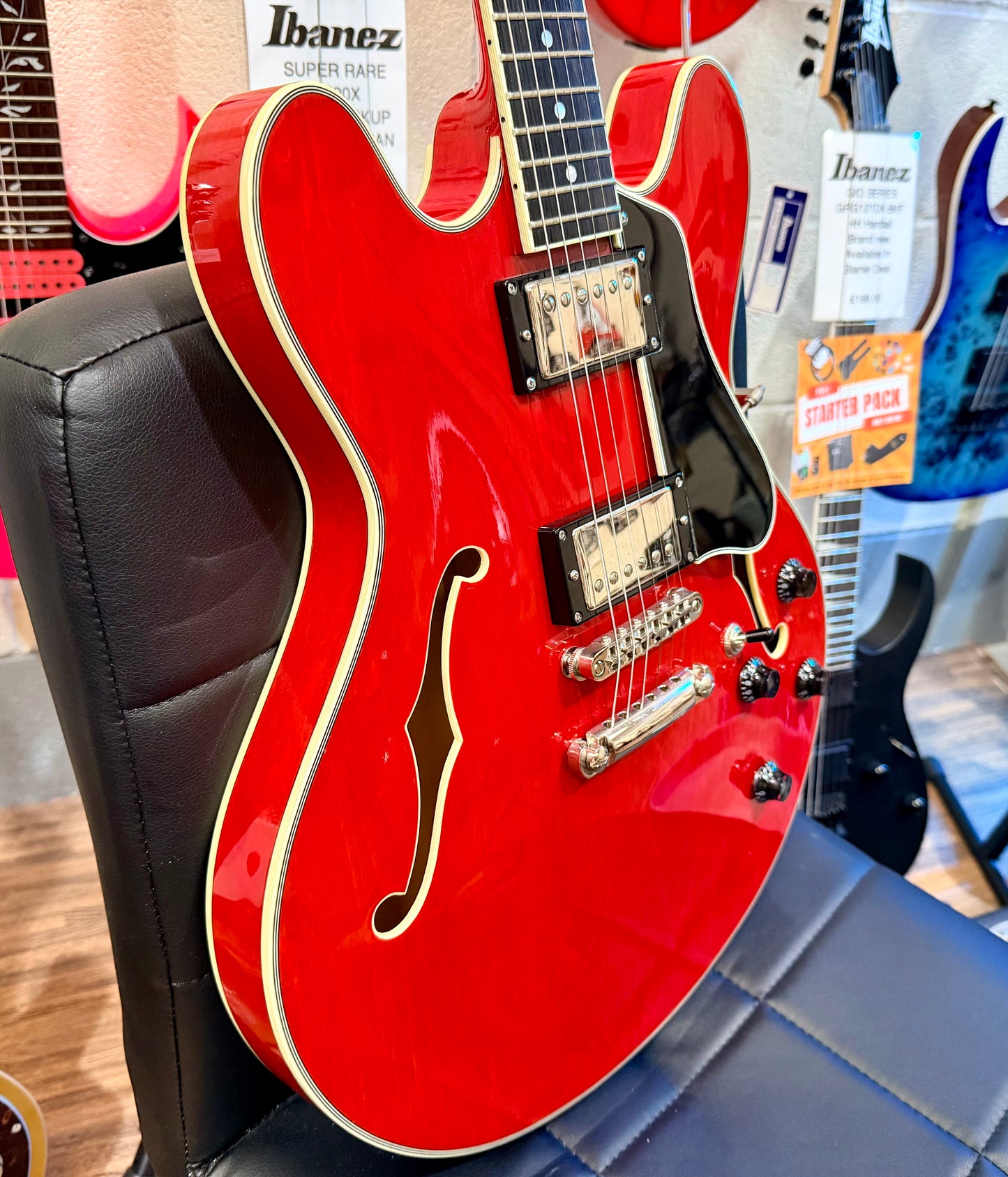 🍒MINT 2022 🍒 Eastman T386-RD Thinline Semi-Hollow ‘335’ Antique Red + Case!