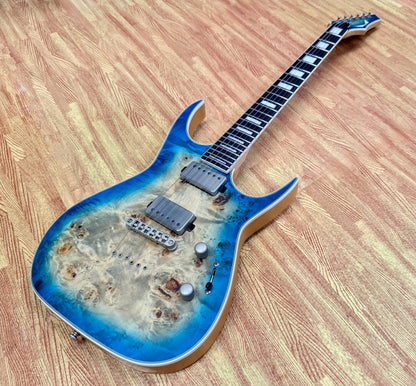 🔥2021🔥 Dean Exile Select 6 Hardtail~ Turquoise Burst Poplar Burl~ EMG Active!