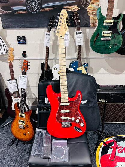 🌟NEW🌟 Vintage V60 Maple Coaster~ Electric Guitar Starter Pack Red~ Strat Style!