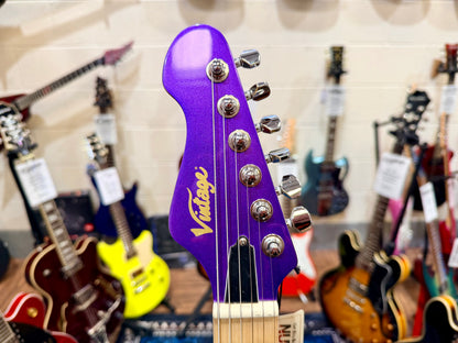💜 B-STOCK 💜 Vintage V6M24 ReIssued Series Electric Guitar ~ Pasadena Purple!