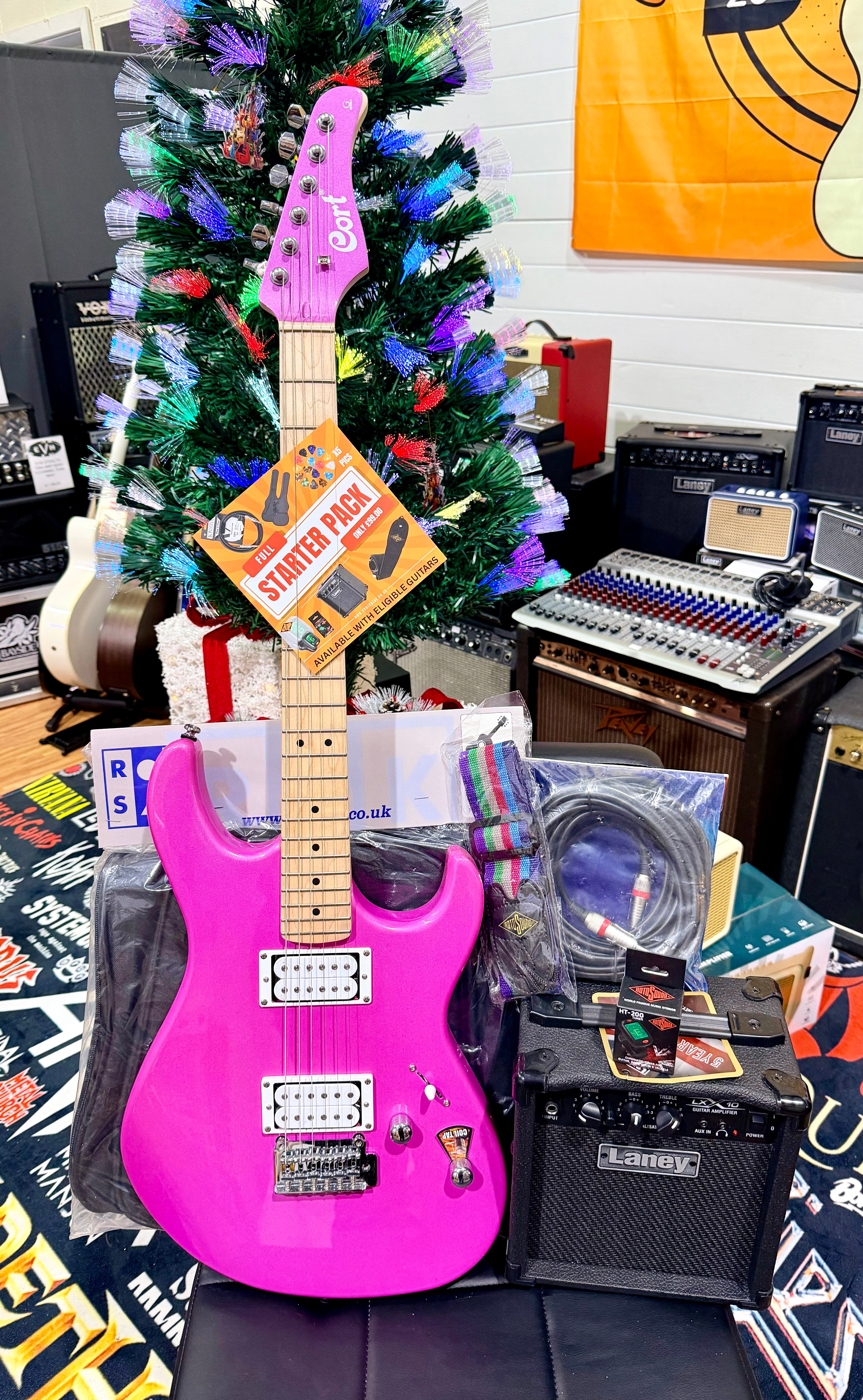 🎁 ELECTRIC GUITAR STARTER PACK 🎁 Cort G250 Spectrum~ Purple + Laney Amp, Bag, Tuner