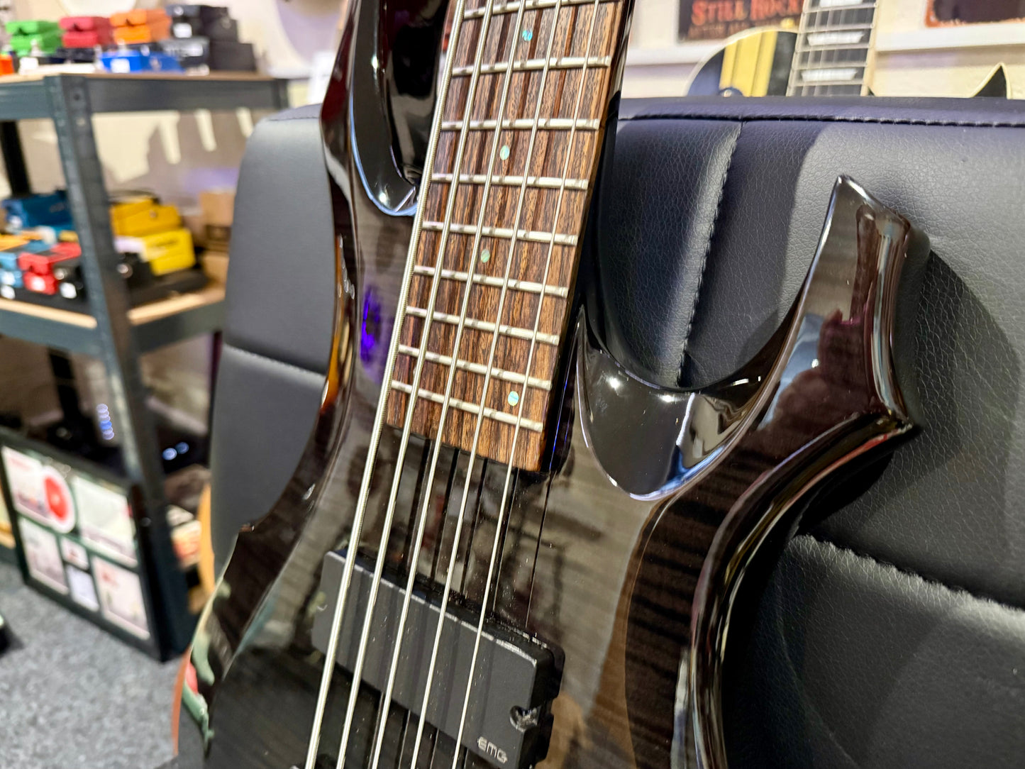 🔥5 STRING BASS🔥 ESP Ltd F-415FM~ See Thru Black~ EMG Pickups~ Electric Bass!