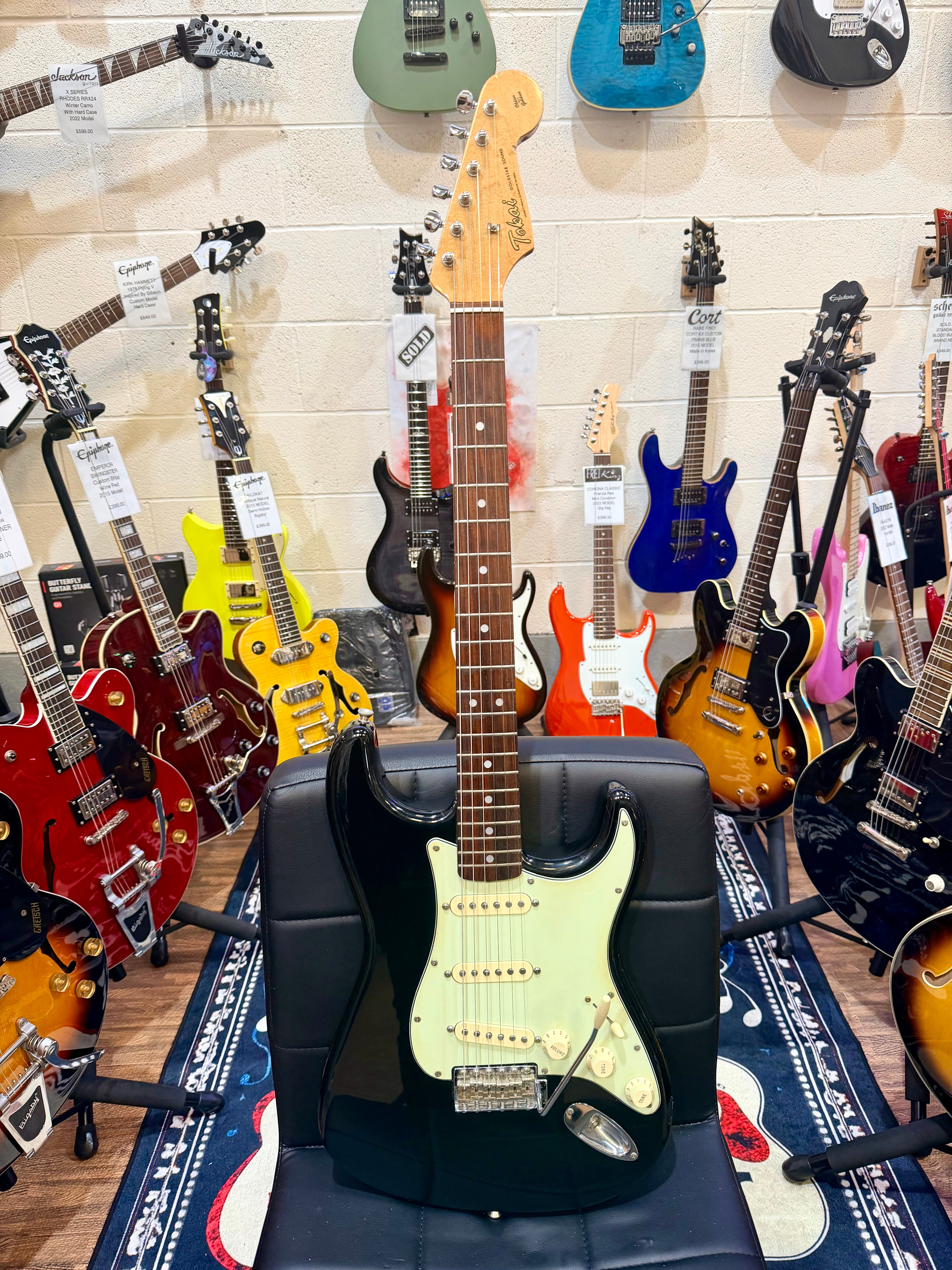 🔥RARE🔥 1984 Tokai Goldstar Sound Stratocaster~ Made In Japan MIJ~ Black Strat!