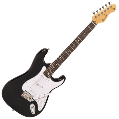 Mairants EG6 Electric Guitar Gloss Black Strat Style 3 Single Coil Pickups NEW
