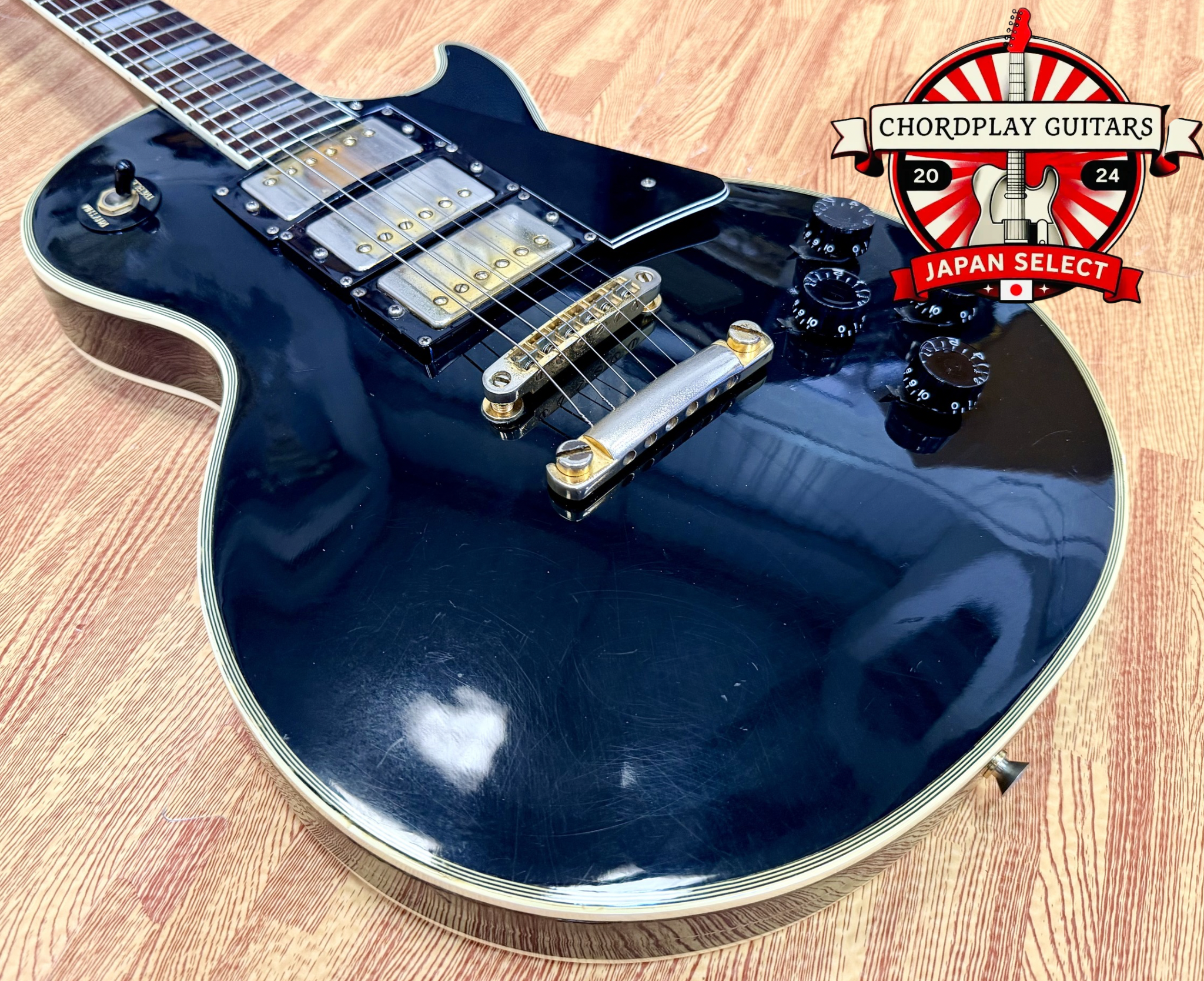 🇯🇵 RARE 🇯🇵 1970s Antoria Les Paul Custom~ Black Beauty 3 Pickup MIJ Japan!