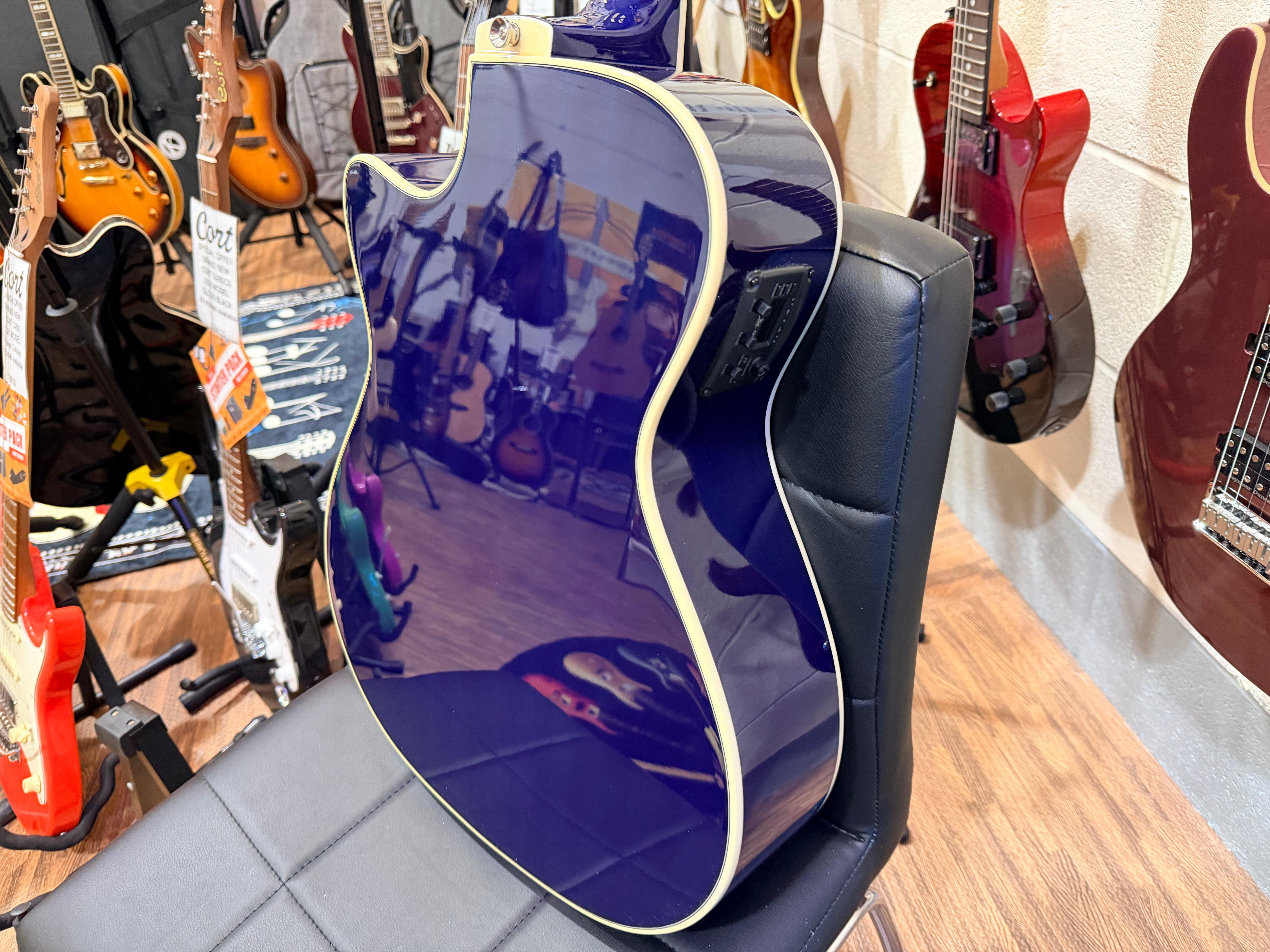 🔥NEW 2026🔥 Eko NXT A100CE Electro-Acoustic Guitar~ See Thru Blue~ Latest Model