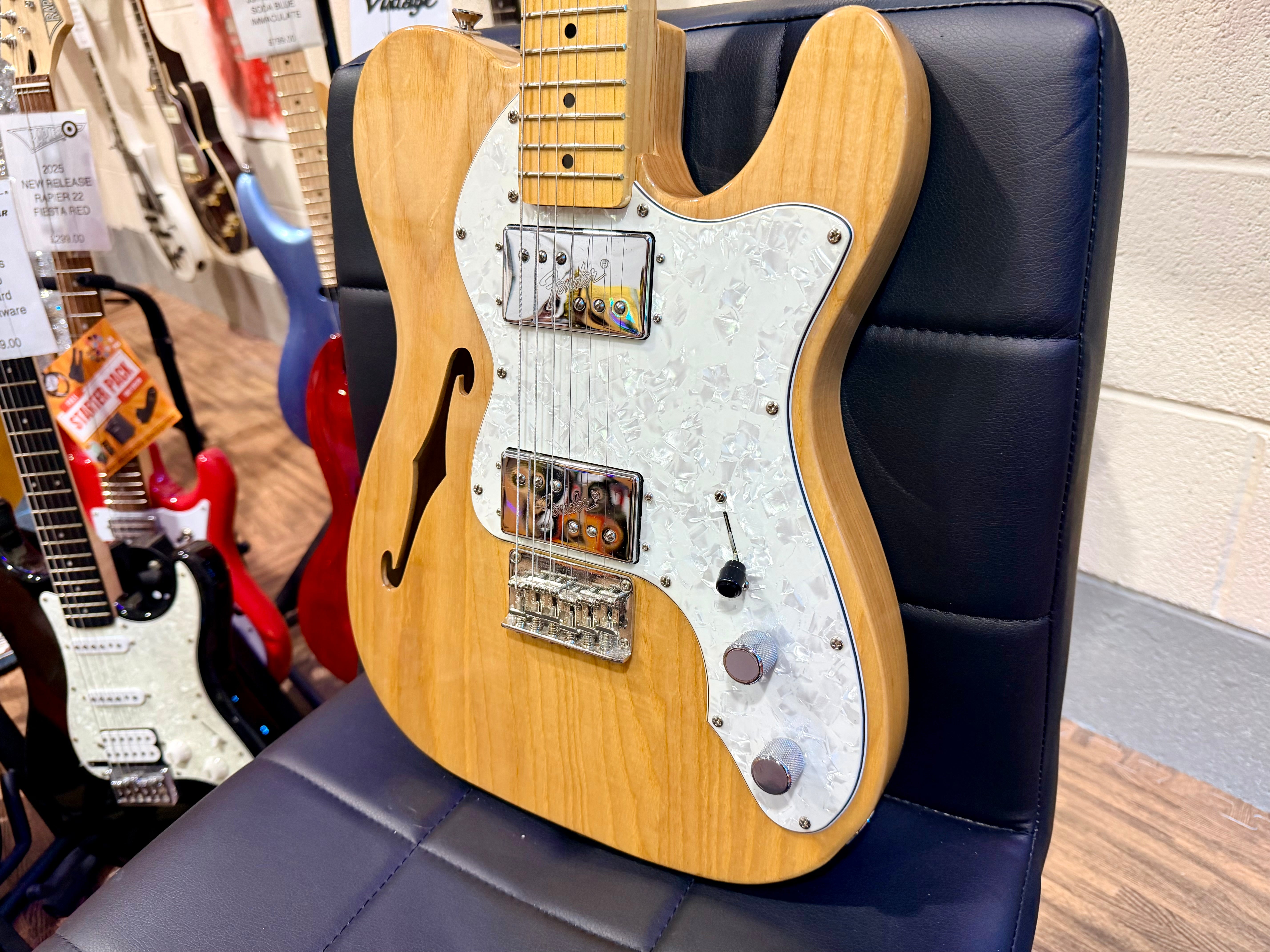 🌟MINT🌟 Fender Squier Classic Vibe 70s Telecaster Thinline~ Maple Neck~ Natural