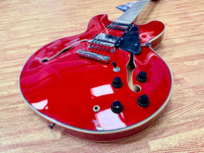 🍒LATEST 2026🍒 EKO Fusion Cherry Red Semi-Hollow Electric Guitar~ 335 Style!