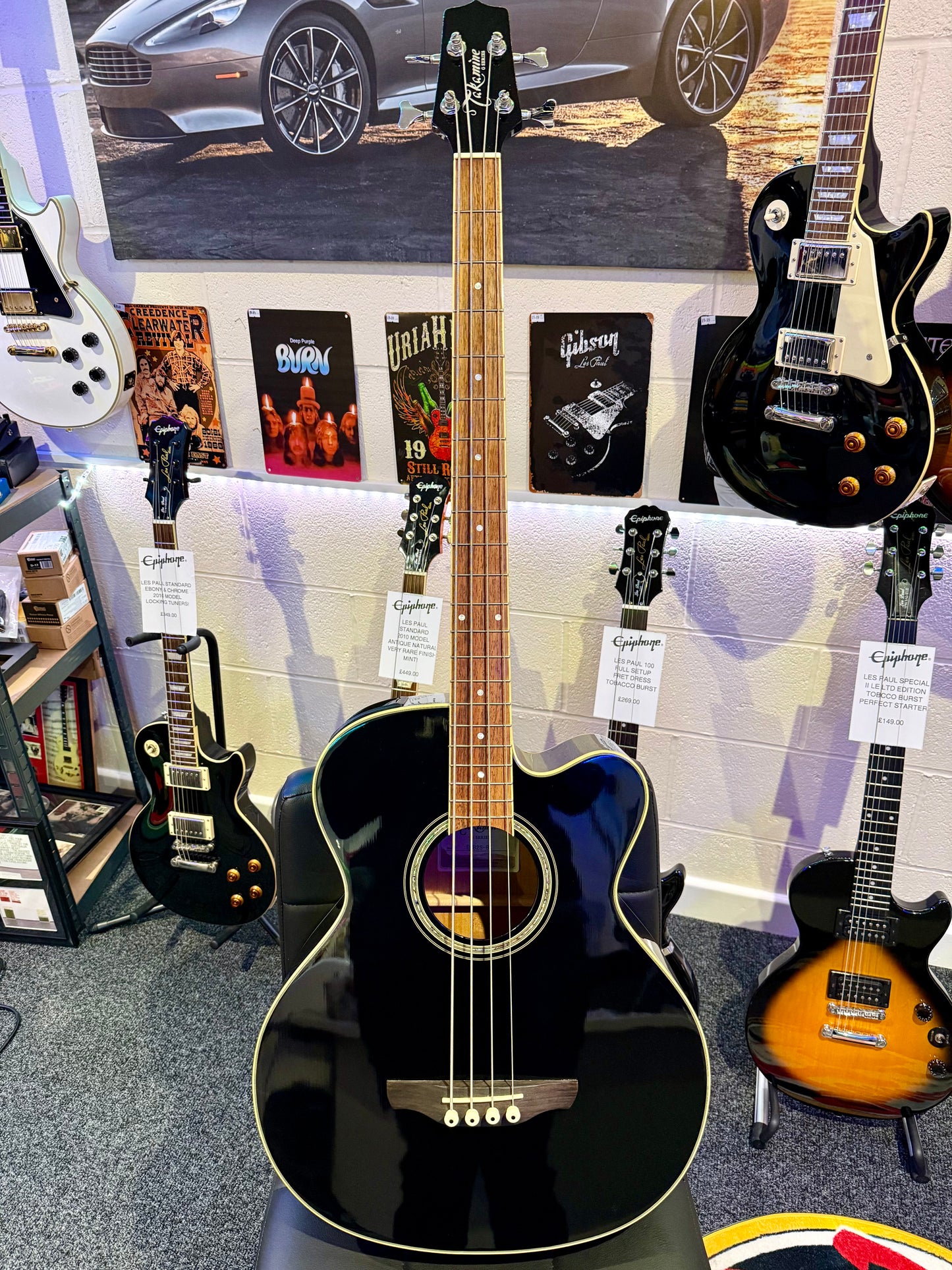 🌟ELECTRO-ACOUSTIC BASS 🌟 Takamine EGB2S-BK Gloss Black Bass~MINT!