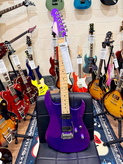 💜 B-STOCK 💜 Vintage V6M24 ReIssued Series Electric Guitar ~ Pasadena Purple!