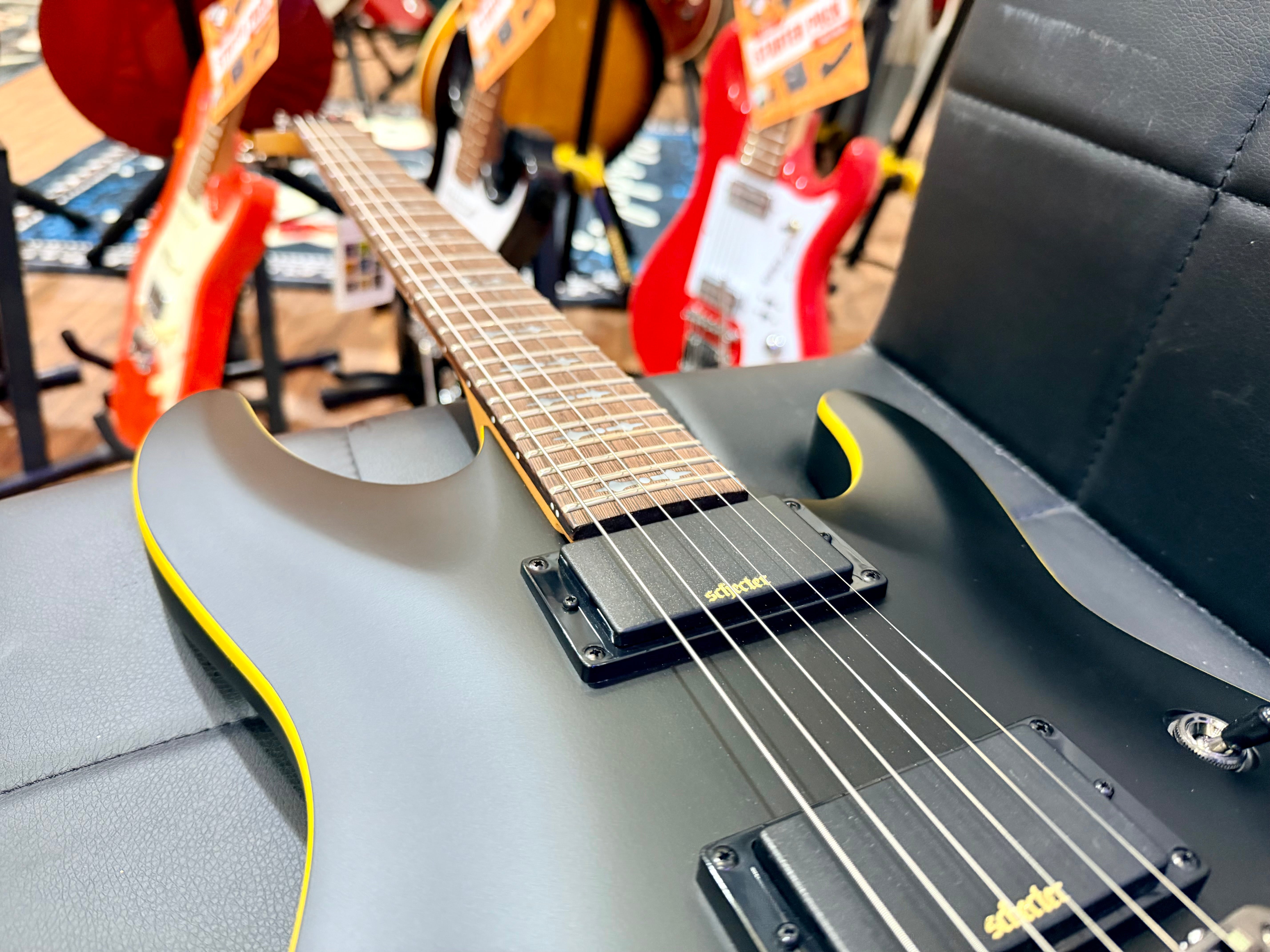 😈 NEW 2025 😈 Schecter Demon 6~ Aged Black Satin~ Diamond Active Pickups!