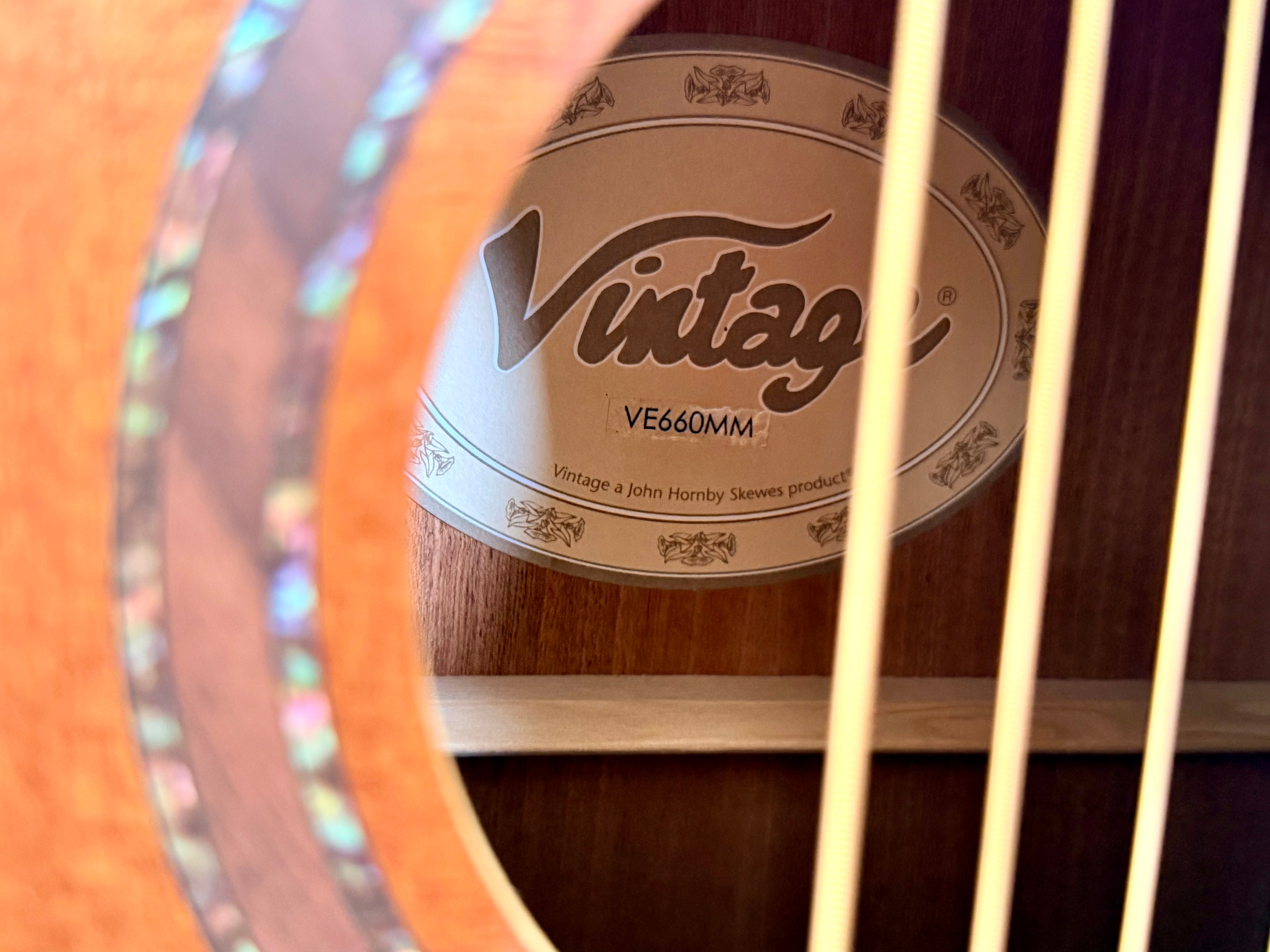 🪵NEW🪵 Vintage VE660MM Mahogany Series Electro Acoustic Guitar~ Dreadnought!