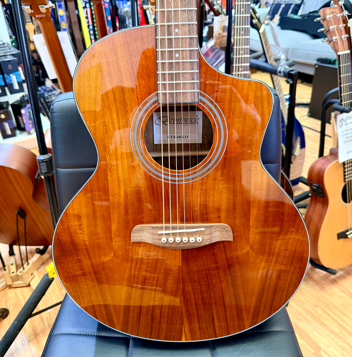 ✨NEW✨ Brunswick BTK60KO Koa Grand Auditorium Cutaway Electro Acoustic Guitar!