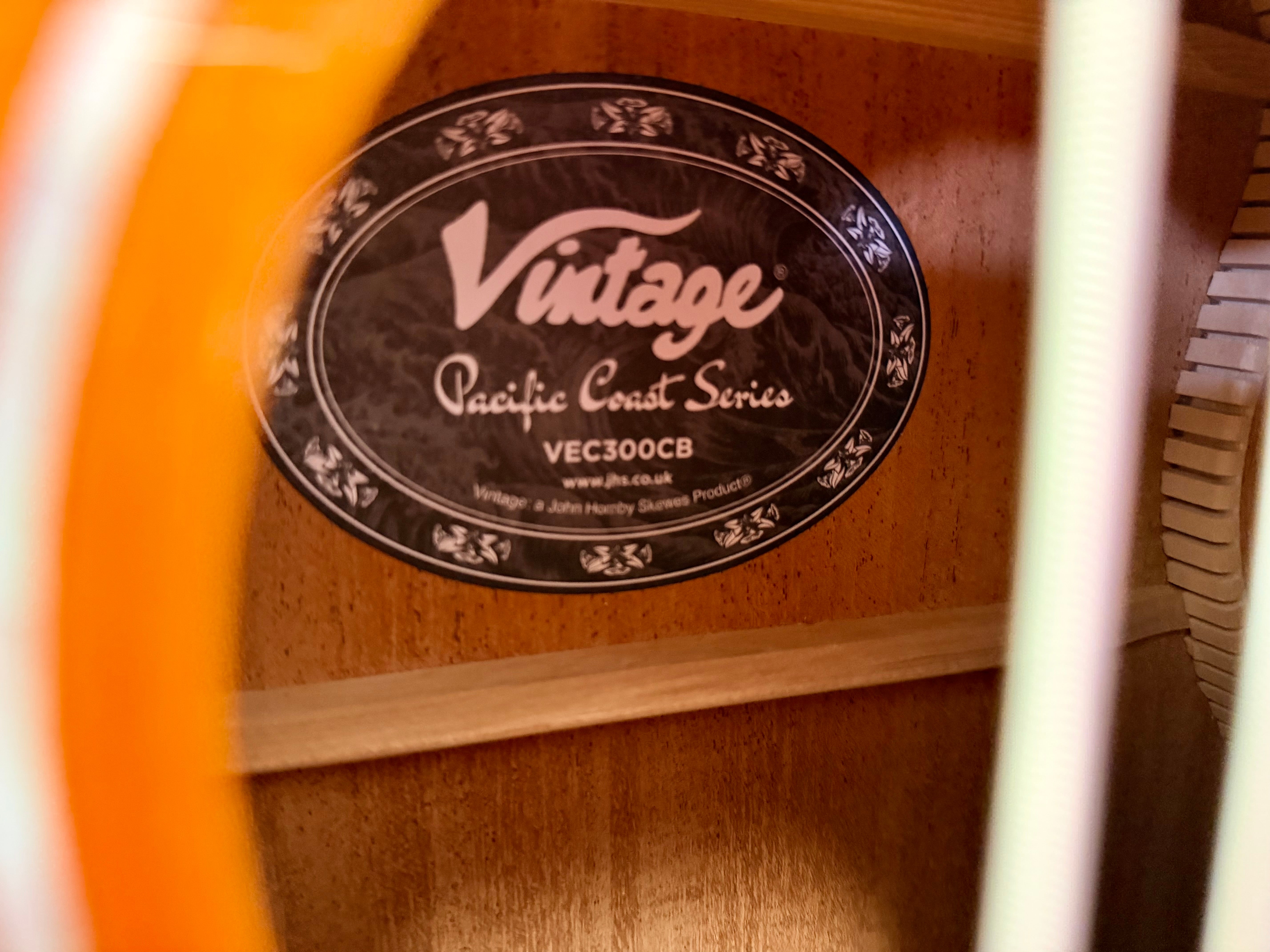 ✨NEW✨ Vintage Pacific Coast VEC300CB Electro-Acoustic Guitar~ Cherry Burst!