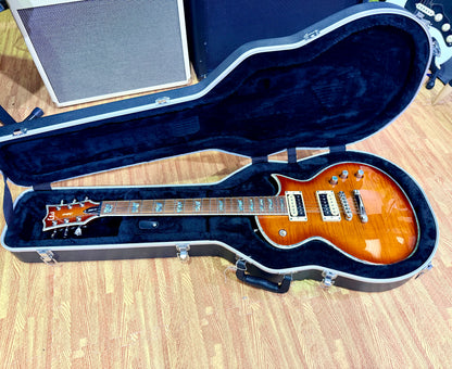 🔥2018🔥 ESP LTD EC-1000 Deluxe Amber Sunburst Electric Guitar + Case~ Abalone!