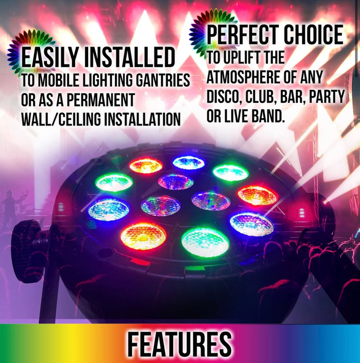 Kam Mini Par 12 USB Light Par Can RGBW Par Can DJ Disco Party