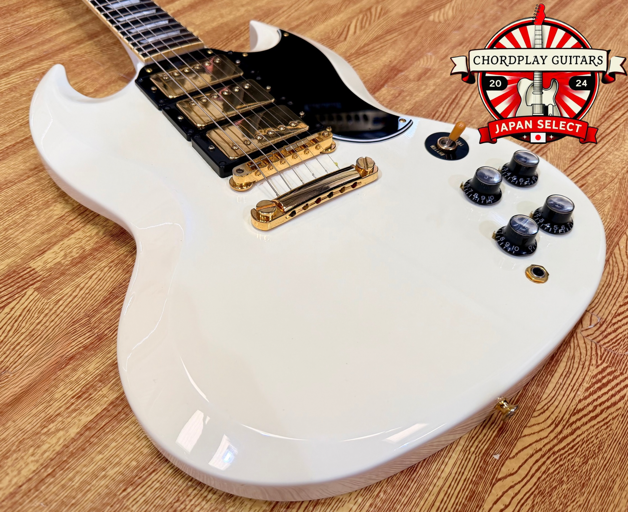 🇯🇵2004🇯🇵 Tokai Custom SG MIJ Japan 3 Pickup~ Alpine White & Gold Japanese!