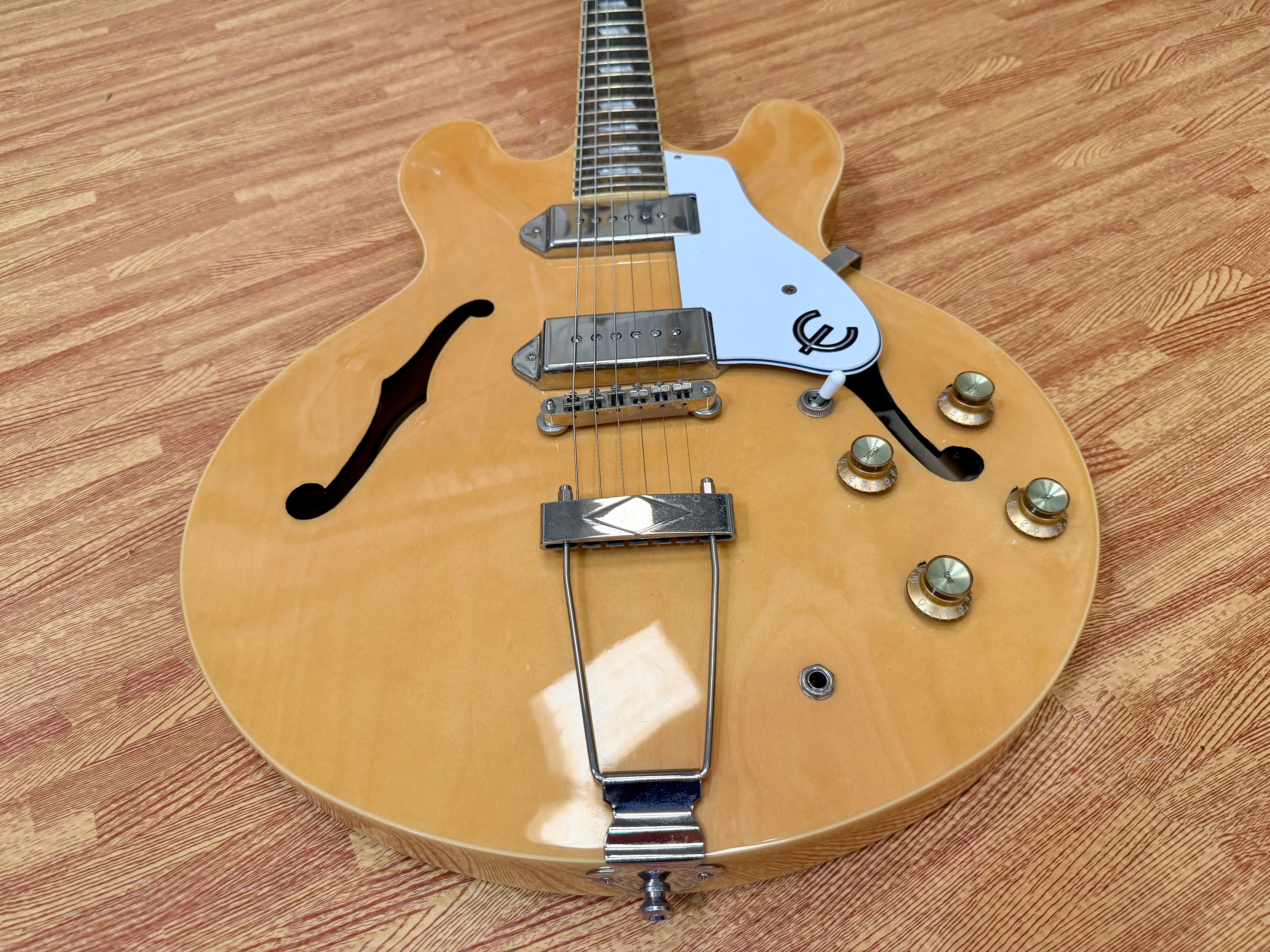 ⚡️2016⚡️ Epiphone Casino Natural Hollowbody P90 Electric Guitar~ Dogear Pickups!