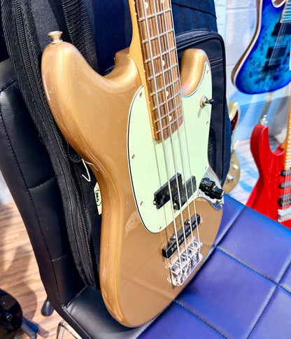🌟2022🌟 Fender Player Mustang Bass PJ~ Pau Ferro~ Firemist Gold~ Mexican Bass!