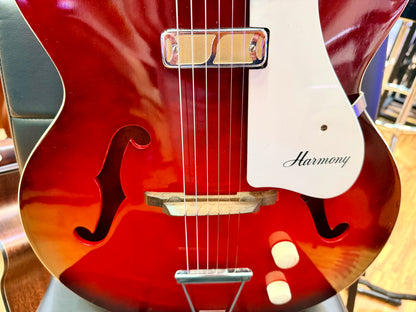 ✨VINTAGE✨ 1963 Harmony H53 Rocket~ Made in USA~ Semi-Hollow D’Armond P’up + Case